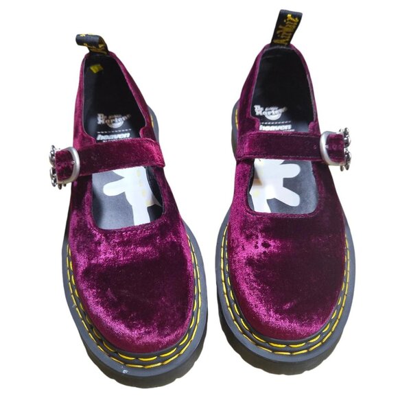 Heaven Marc Jacobs Cherry Red Maroon Velvet Platform Mary Janes Size US 9 - Picture 6 of 8